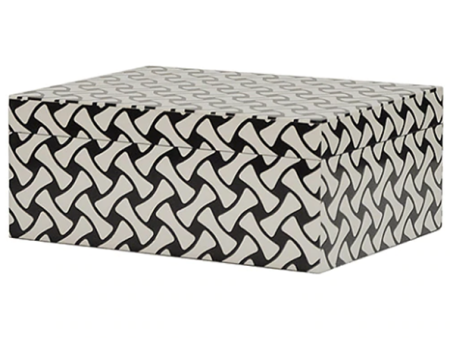 Mika Black & White Weave Box Hot on Sale