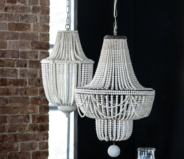 Bella Large French Farmhouse Wood Bead Chandelier - Matthew Izzo Collection Online Hot Sale