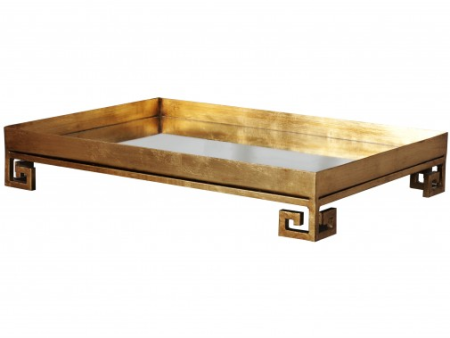 Julian Gold Leaf Greek Key Tray Sale