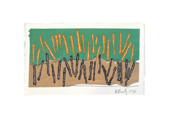 Barbara Beck Signed 1996 Abstract Mono Print on Sale