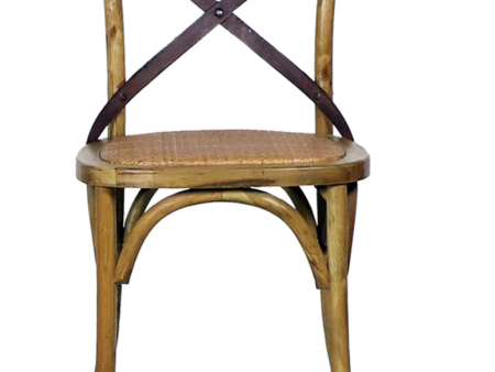 Crossroads Wood & Iron Caned Chair - Matthew Izzo Collection on Sale