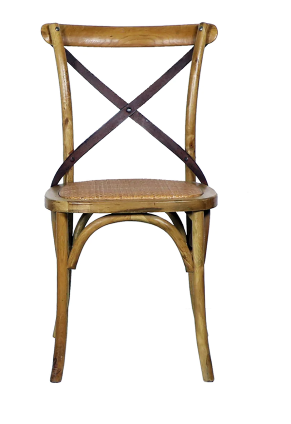 Crossroads Wood & Iron Caned Chair - Matthew Izzo Collection on Sale