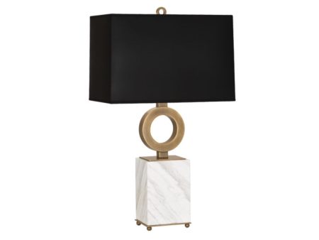 Robert Abbey Oculus White Marble Black Table Lamp Online Hot Sale