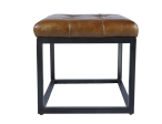 Norwood Small Square Leather Foot Stool - Matthew Izzo Collection Discount