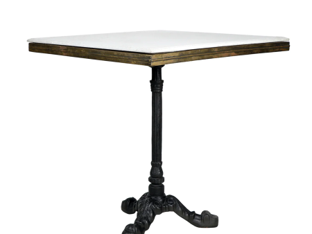 Avignon White Marble & Cast Iron 29  Square Bistro Table - Matthew Izzo Collection For Discount