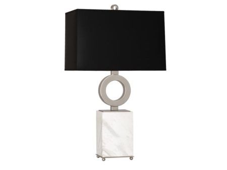 Robert Abbey Oculus White Marble Nickel Table Lamp For Discount