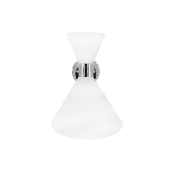 August White Metal & Nickel Wall Sconce For Sale