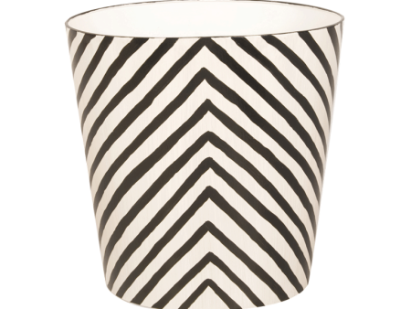 Handpainted Oval Wastebasket - Zebra For Cheap