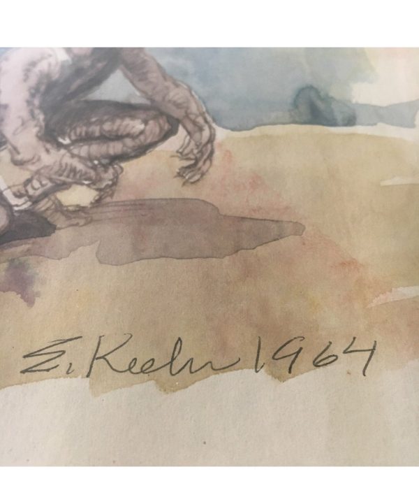 Evan Keehn Watercolor Figure Painting (1964) Cheap