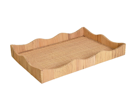 Wavey Natural Rattan Serving Tray Fashion