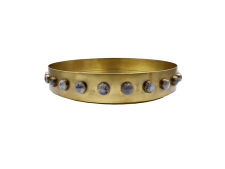 Edwin Aged Brass Round Serving Tray - 16.75  Supply