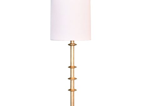 Blake Gold Leaf Wall Sconce with White Linen Shade Sale