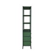 Flynn Green Grasscloth & Matte Lacquer Three Drawer Etagère For Cheap