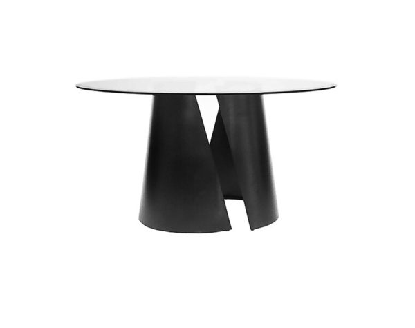 Portia Black Metal Dining Table Pedestal Base Online now