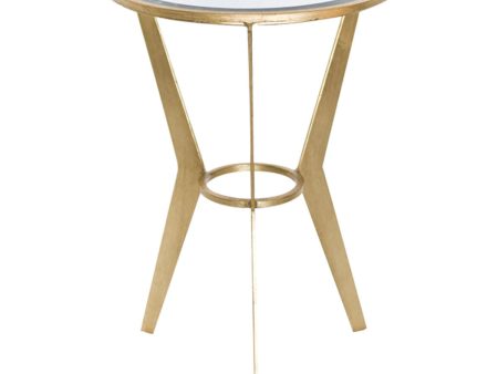 Wilma Beveled Glass & Iron Iron Side Table For Cheap