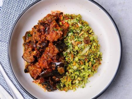 Sicilian Eggplant Stew, with Almond Broccoli Rice Salad Discount