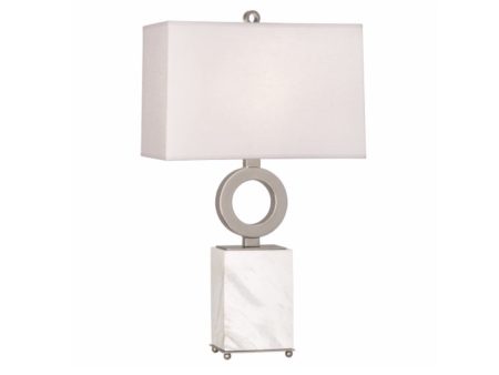 Robert Abbey Oculus White Marble Nickel Table Lamp Supply