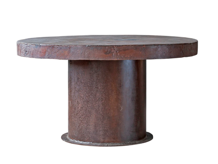 Reclaimed Metal Boiler 83  Round Dining Table - Matthew Izzo Collection on Sale