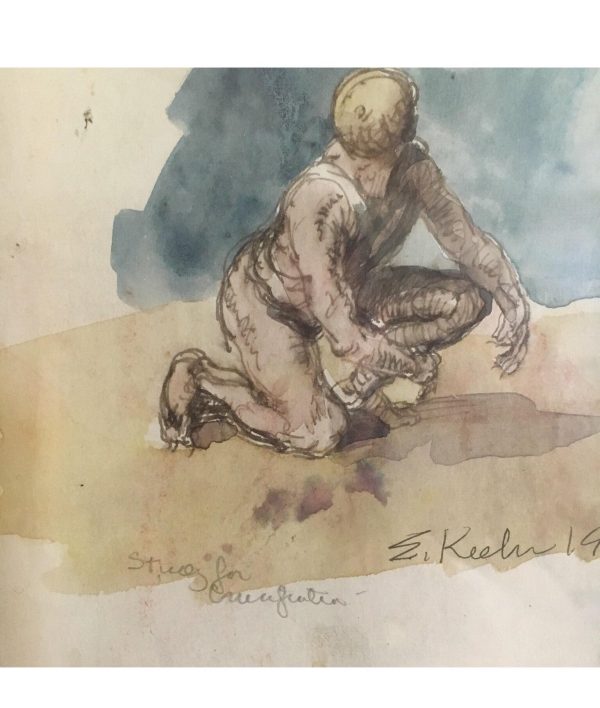 Evan Keehn Watercolor Figure Painting (1964) Cheap