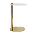 Simeon White Marble & Polished Brass Oval Side Table Online