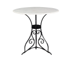 Torino 30  Round Indoor Outdoor Marble & Black Gloss Iron Café Table - Matthew Izzo Collection on Sale