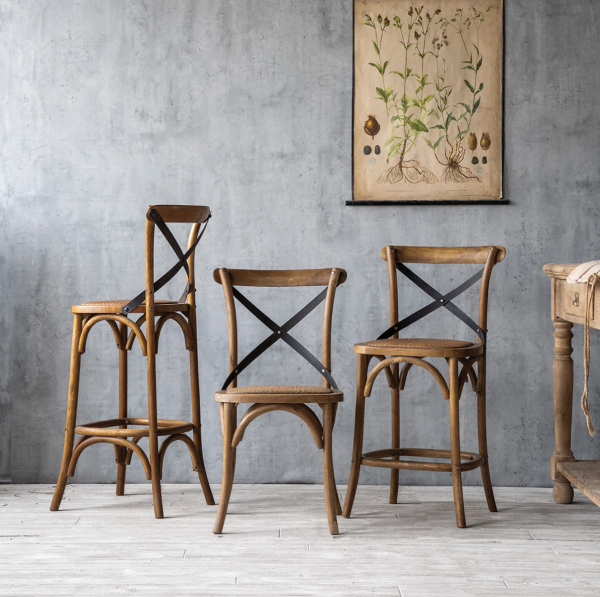 Crossroads Wood & Iron Caned Chair - Matthew Izzo Collection on Sale