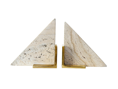 Trio Travertine Marble Bookends Discount