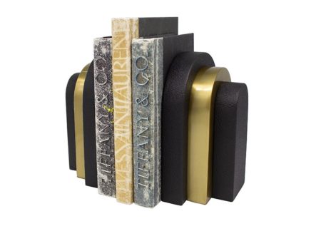 Hart Black Faux Shagreen Bookends Sale