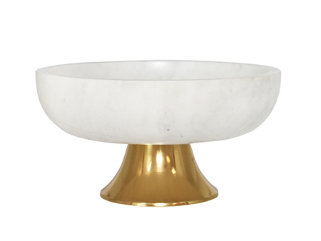 Brissa Marble & Brass Pedestal Bowl For Discount