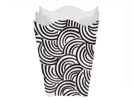 Handpainted Square Wastebasket - Wave For Cheap