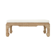 Worlds Away Massey Rattan Bench With Cushion For Discount