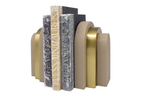 Hart Beige Faux Shagreen Bookends Cheap