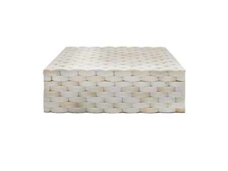 Milford Natural Bone Basketweave Decorative Box For Cheap