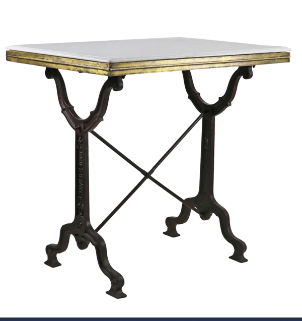 Avignon Marble Top & Cast Iron 32  Square Bistro Table - Matthew Izzo Collection Online now