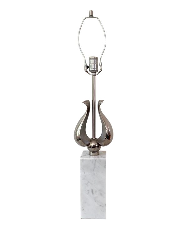 Mid-Century Italian Carrara Marble Table Lamp For Cheap