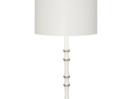 Kane Matte Daisy White & Polished Nickel Table Lamp With Hardback Fabric Fondine Shade Supply