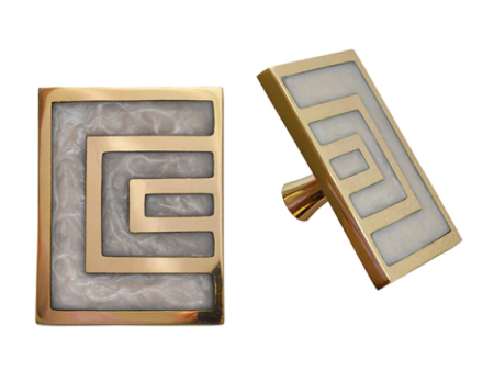 Worlds Away Moira Geometric Brass Knob Pair Online