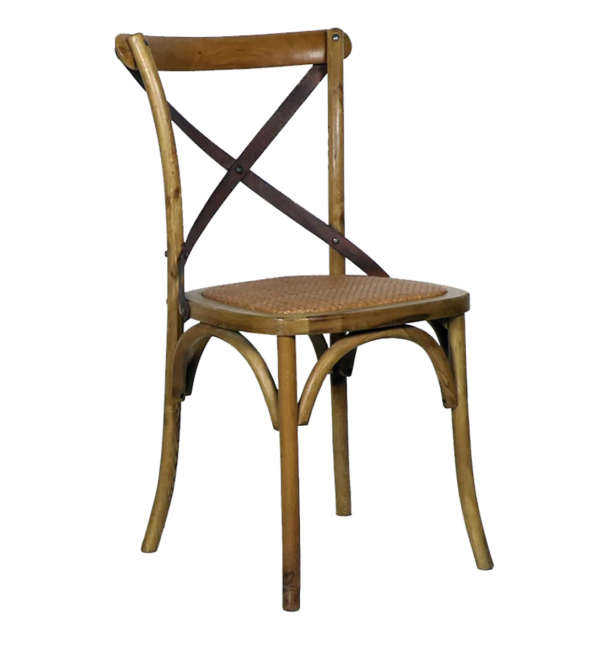 Crossroads Wood & Iron Caned Chair - Matthew Izzo Collection on Sale