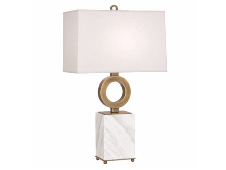 Robert Abbey Oculus White Marble Brass Table Lamp For Discount