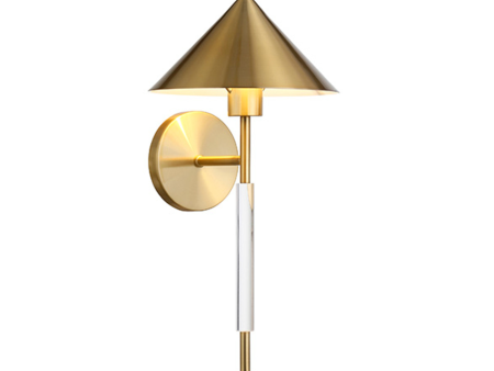 Talon Acrylic Rod & Antique Brass Shade Wall Sconce Online Sale