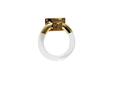 Worlds Away Lyra Acrylic Ring Brass Hardware Fashion