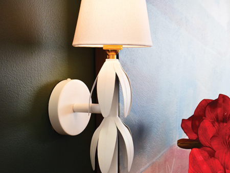 Tinsley White Tole Petal Wall Sconce Supply