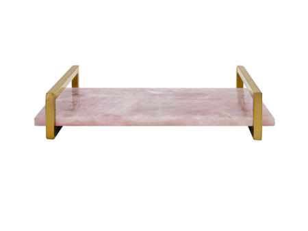 Jarvis Rose Quartz & Polished Brass Tray Discount