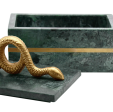 Boa Green Marble & Brass Decorative Box For Sale