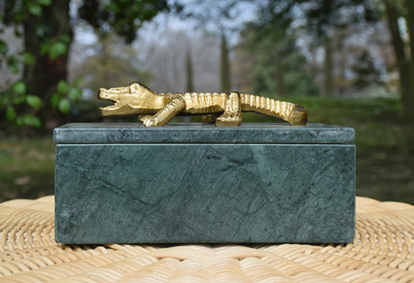 Allie Green Marble & Brass Decorative Box Cheap