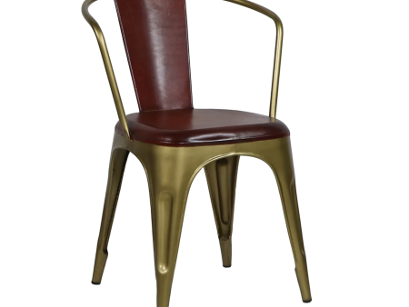 Cigar Bar Leather & Metal Chair - Matthew Izzo Collection For Sale