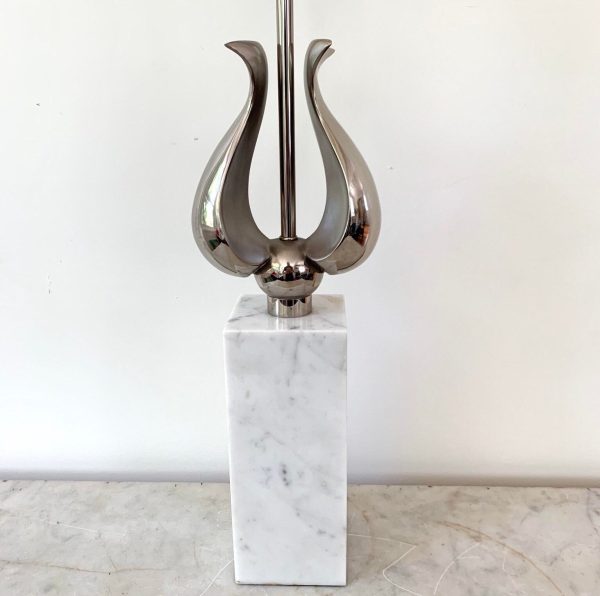 Mid-Century Italian Carrara Marble Table Lamp For Cheap