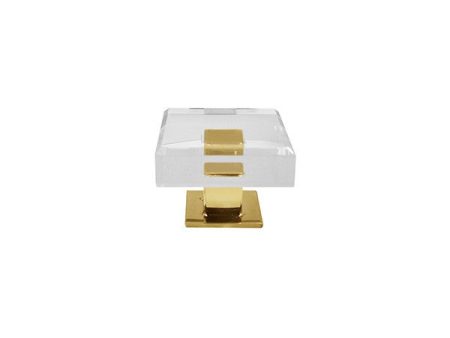 Baker Modern Acrylic Cabinet Knobs - Brass or Nickel Online Sale