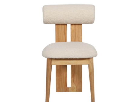 Anna Boucle & Elm Wood Dining Chair in Burnt Oak - Matthew Izzo Collection Online now