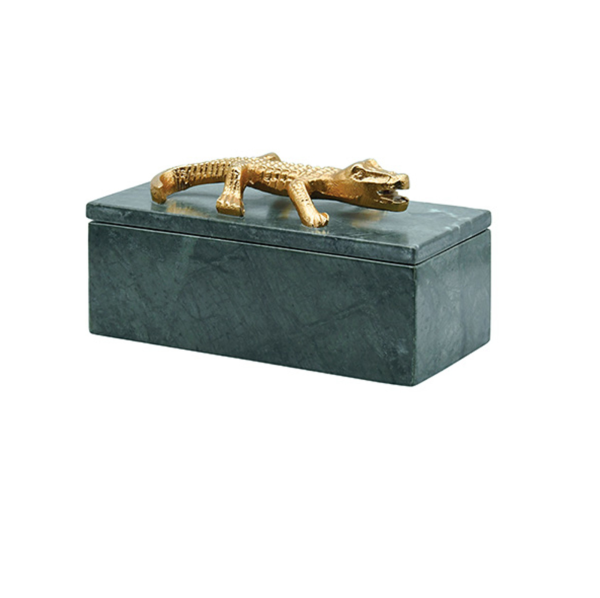 Allie Green Marble & Brass Decorative Box Cheap